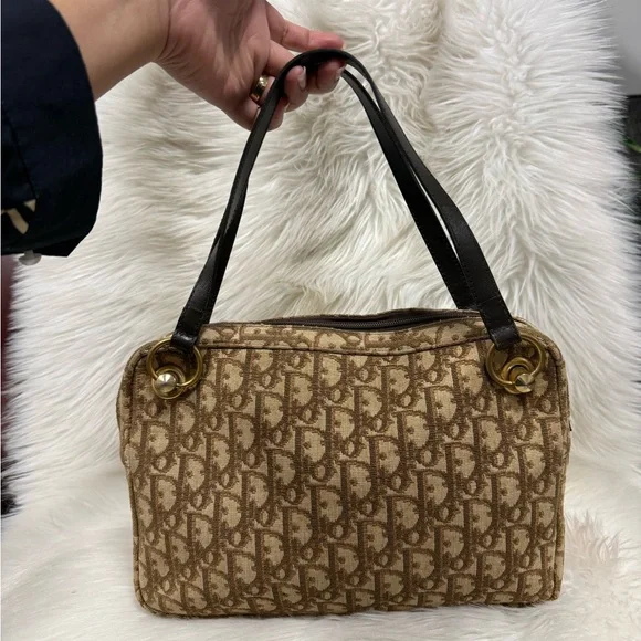Authentic Dior Tan and Brown Monogram Shoulder Bag - Picture 2 of 16